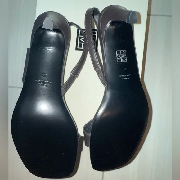 Toteme Sculptural Slingback Leather Sandals, 39, Pepper - Picture 12 of 15